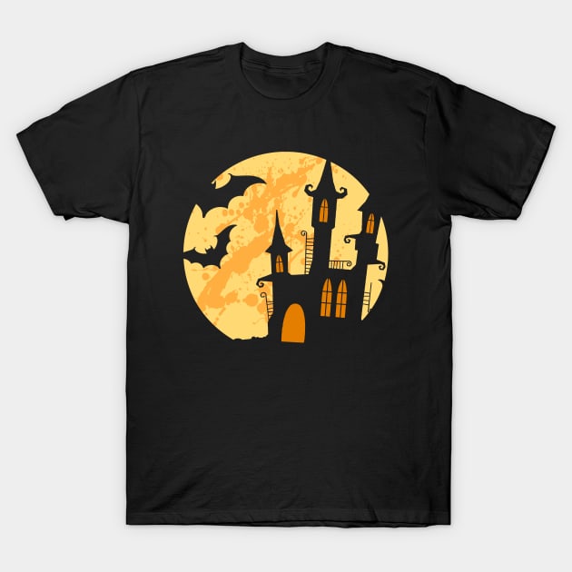 Bat House - Happy Halloween T-Shirt by malaqueen